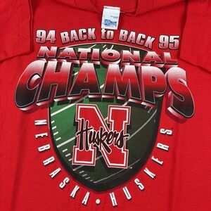 Vtg Nebraska Huskers T Shirt Mens Large Red 90s Single Stitch Graphic USA Made